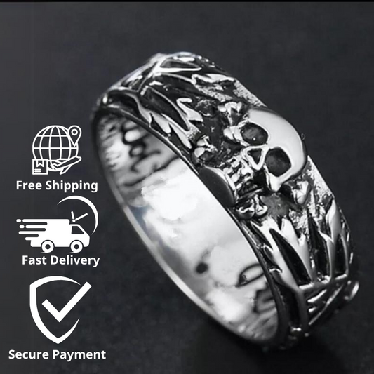 Fashionable and Creative Punk Gothic Style Skull Ring for Men and Women, Personalized Casual Trendy Rock Jewelry Accessories