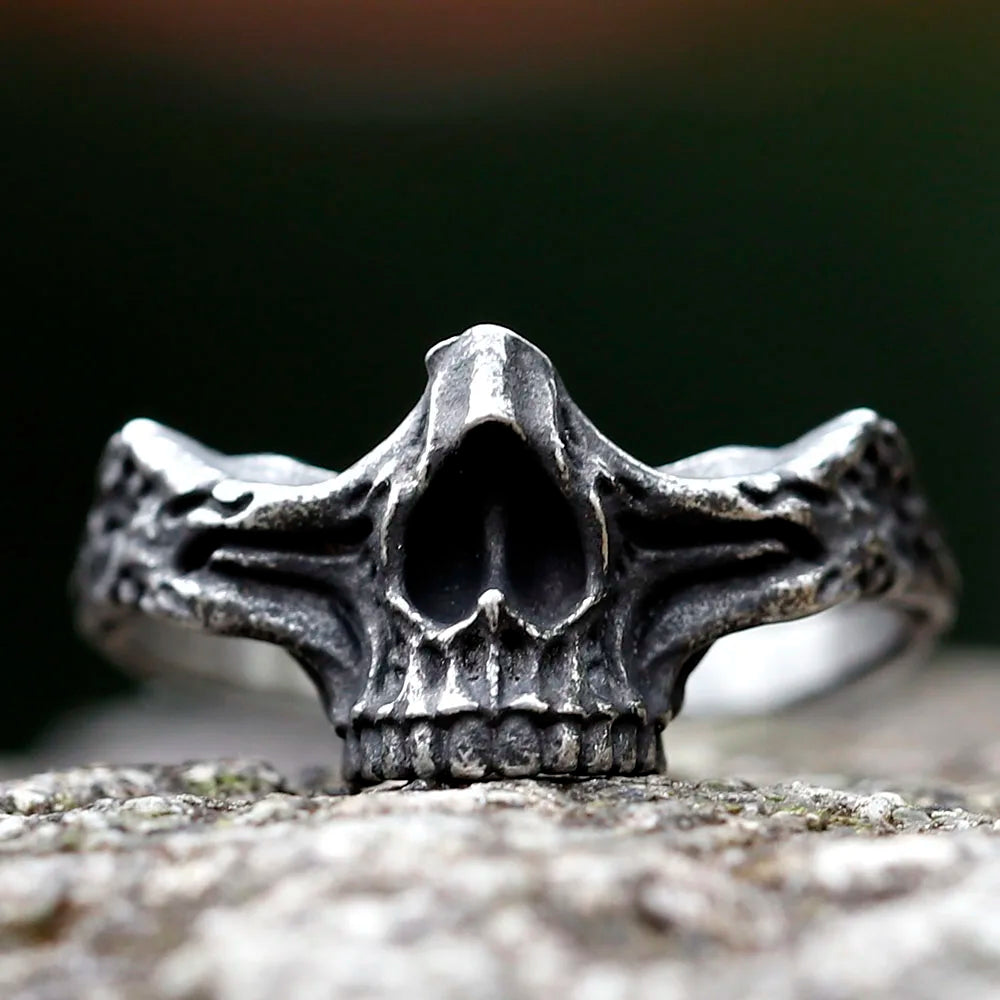 new Vintage Gothic Steel Skull Rings Man Punk Rock Skeleton Men Ring Male Punk Rock Party Jewelry Accessories free shipping